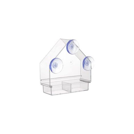 Mangeoire pour oiseaux transparente, mangeoire pour oiseaux d'intérieur et d'extérieur, ventouse créative, plateau amovible résistant aux intempéries