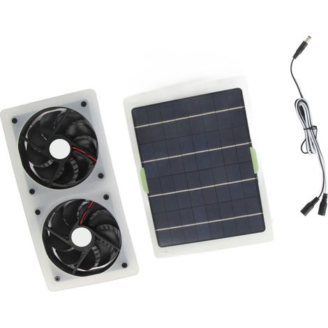Kit de ventilateur solaire portable étanche 100 W 12 V à double extraction pour serre ou maison. (1/5)