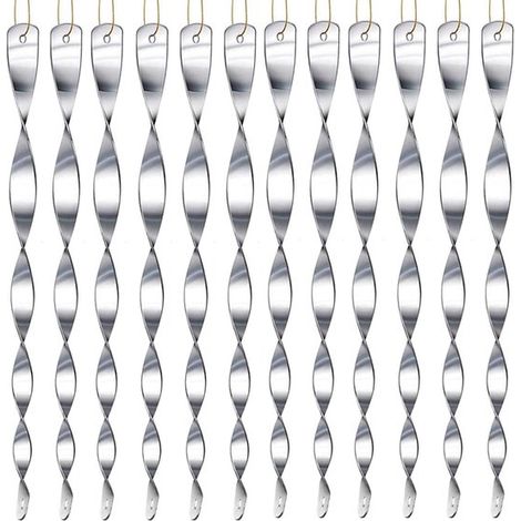 12-teiliges Set 30 cm reflektierender Spiral-Vogelabwehrgeräte – 360°-Effekt, geeignet für Tauben und Möwen (1/2)