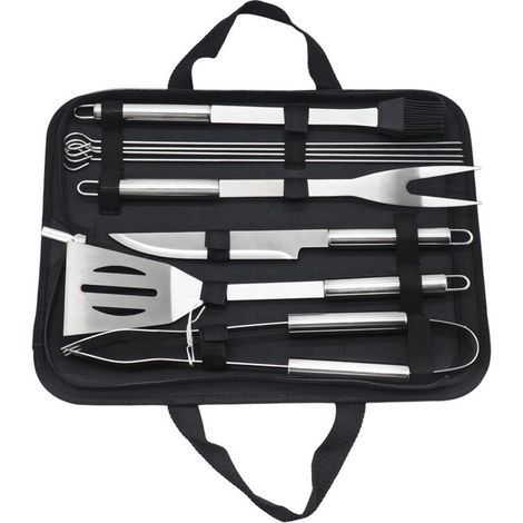 ZOLGINAH Barbecue Utensils Barbecue Kit - Accessoires de Barbecue en Acier Inoxydable dans Un Boîtier- Portable Stainless Steel Barbecue Accessories for Grills (Ordinaire)