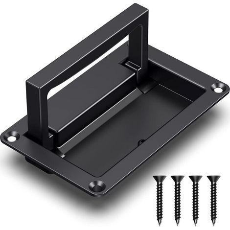 Maniglia a incasso in lega di zinco nera – 4,35 x 2 cm – Confezione da 1 per cassetti, sportelli e cassette degli attrezzi