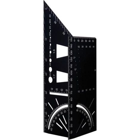 Équerre Menuisier 3D, Angle Règle Alliage d'Aluminium 45 90 Degrés d'Onglet Travail du Bois Règle de Mesure Poutres Tubes Tridimensionnel pour Décorative (1/4)