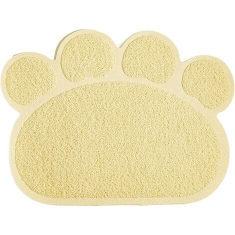 Pair Tapis de litière pour chat Tapis antidérapant Forme de pate Alimentation Eau Tapis de table Tapis pour chien Pet Cat Kitty, 30x40cm