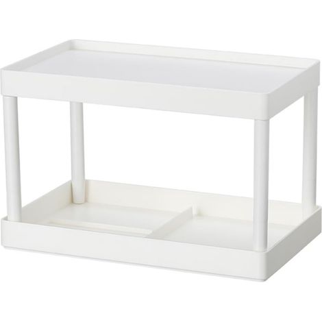 Présentoir à maquillage blanc SECFOU maquillage blanc SECFOU polypropylène double étagère chambre (1/5)