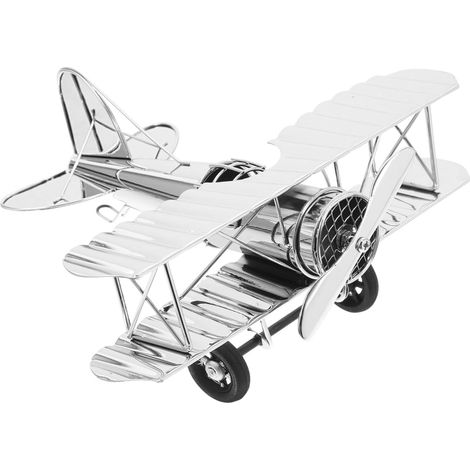 Modèle d'avion en Fer Rétro Grand Format, Décoration Vintage en Métal, Ornement D’Avion pour Bureau et Intérieur, Accessoire Décoratif pour Maison, Café et Fête, (1/5)