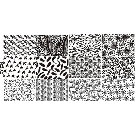 Plaque de stamping ongles rectangle acier inoxydable z24 - Gabarit DIY pour manucure impression motifs estampage (1/4)