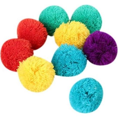Lot de 20 balles à Pompons pour Chat de 5 cm - Jouets Doux pour Chaton - Balles froissées - Jouets interactifs pour Chat - Jouets (1/4)
