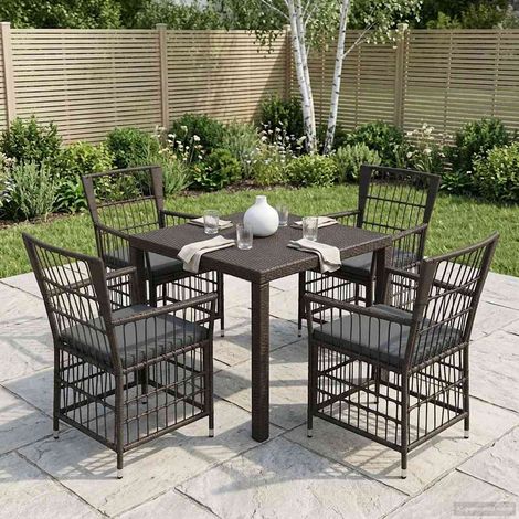 vidaXL Sillas de jardín 4 uds. Negro (1/5)