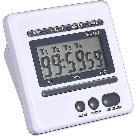 Minuteur numérique à compte à rebours IV canaux, horloge de cuisine (1/5)