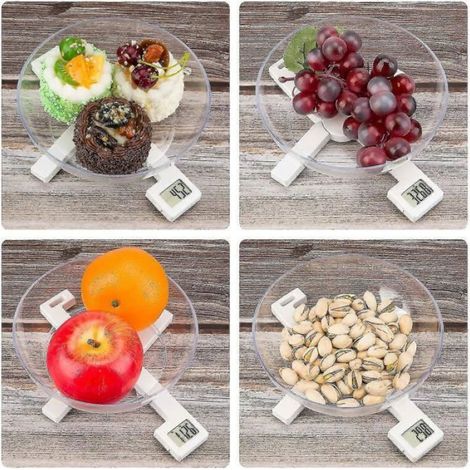 Balance de cuisine numérique pliable compacte, balance alimentaire portable très précise avec écran LCD, blanc, 1 pièce HBCL (1/3)