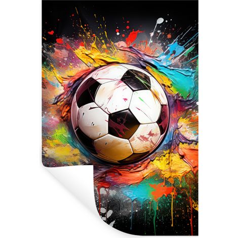 STICKER MURAL Football - Peinture - Couleurs - Noir - Blanc 40x60 cm (1/5)