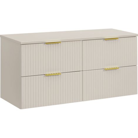 Meubles sous vasque 120 cm + plateau - Georgia Cashmere - Livraison gratuite