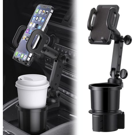 AHLSEN Support de téléphone universel pour voiture, Accessoire Voiture avec Porte-gobelet Extensible 2 en 1 Multifonction avec Rotation à 360 ° (1/5)