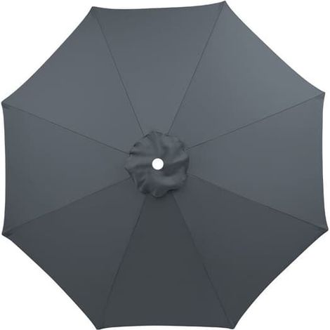 Toile de rechange pour parasol, 8 baleines, 3 m, imperméable, anti-UV, gris (1/4)