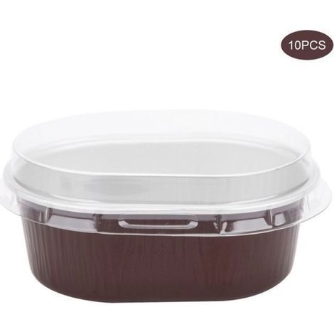 Moule À Gâteaux - Ovale - Aluminium - Jetable - Pour Portions Individuelles - Diamètre 7,5 Cm - Lot De 10 (1/5)