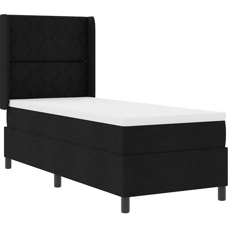Maison Exclusive - Letto a Sorgente LED con testiera Nero 80 x 200 cm Tessuto (1/5)