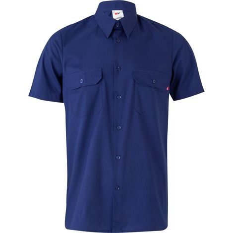 Camisa industrial de manga corta con 2 bolsillos de parche VELILLA Serie 522 3XL Azulina