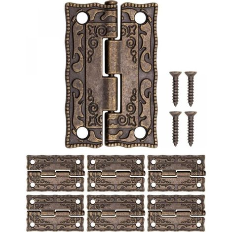 4pcs Antique Hinges - Decorative Hinge - Mini Retro Hinge - Door Hinge - Vintage Bronze Hinges, for Decorating Cabinets, Wooden Doors, Bookcases MUMU (1/4)