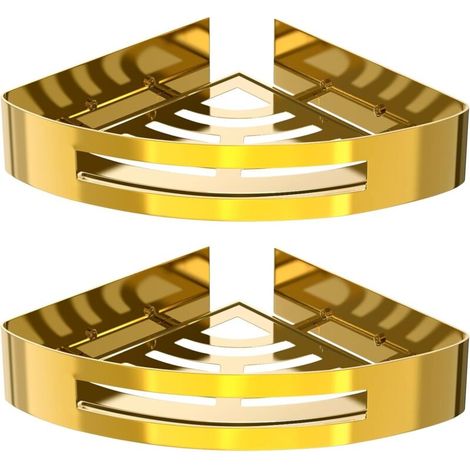 Étagère de douche - triangle en acier inoxydable sans perçage - 2323 cm, 2 pcs - Or (1/5)