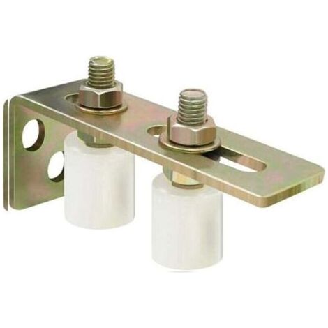 Rouleau Guide Coulissant Nylon Réglable Avec Support Colonne Montante L Pour Portail (1/4)