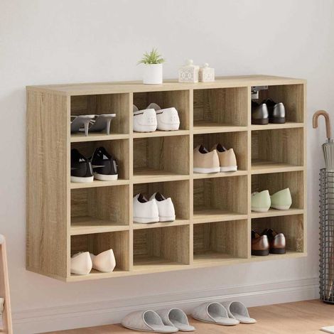 Shoe Cabinet Sonoma oak 103 x 30 x 67 cm Engineered wood vidaXL