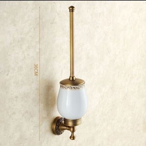 Kit salle de bain rétro Klassic solide cuivre et verre céramique , revêtement Minimal Bronze Montage mural de conservation Bain Accessoires Accessoires décor Anneau à serviettes Verre à toilette (1/5)