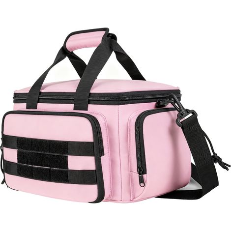 Sacoche à outils 14 pouces grande capacité imperméable fond renforcé organisateur pour outils de réparation rose (1/5)