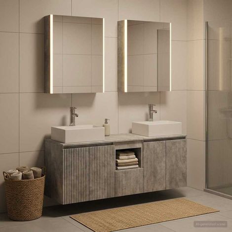 vidaXL Juego de Muebles de Baño 5 uds. Gris Hormigón (1/5)