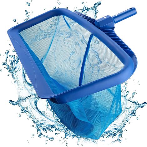 Filet d'écumoire de piscine pour le nettoyage, rateau à feuilles de piscine robuste de 45,7 cm de large avec maille fine et sac profond (1/5)