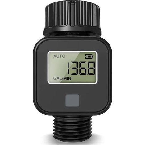 Compteur d'eau numérique – Haute précision, IP6X, mesure la consommation et le débit d'eau, pour tuyau d'arrosage (SGS05-G) (1/4)