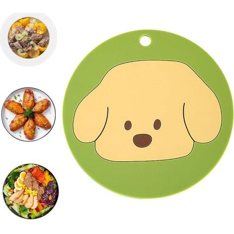 CSPARKV 4 PCS Dessous-de-verre rond de dessin animé Set de table de dessin animé avec isolation thermique Dessous de verre absorbant avec motif de chien, coussinets isolants (1/5)