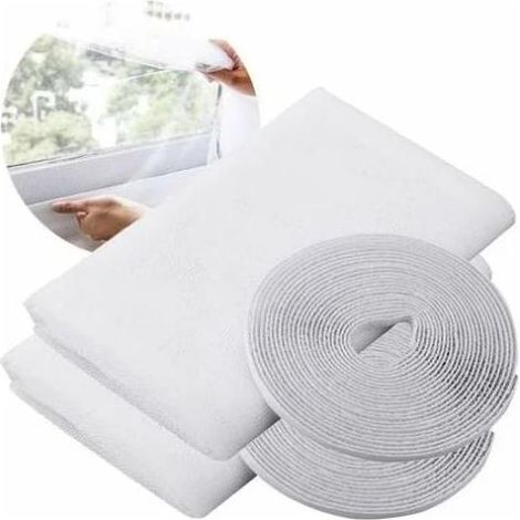 NALOOKAMIC Moustiquaires Pour Fenêtre, Insect Stop Moustiquaire Standard pour Fenêtre, Filet de Fenêtre, Avec 2 Rouleaux Bandes Autocollantes, 2 Paquets, 150 Cm x 200 Cm (1/5)