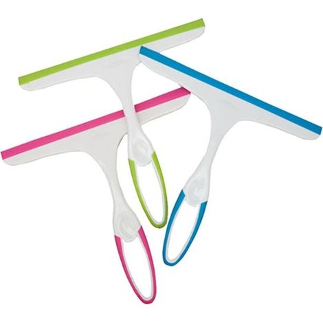 Window squeegee for cleaning shower glass, bathroom mirrors and car windows