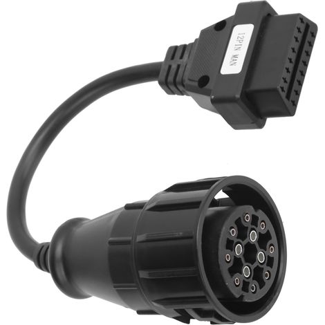 Adaptateur OBD2 12 broches MAN vers 16 broches pour camion, câble d'extension de diagnostic de remplacement pour DELPHI (1/5)