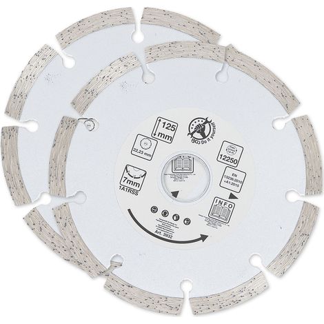 Lot 2 disques Ø125 mm diamant a tronconner , beton pierre materiaux bgs segments (1/3)