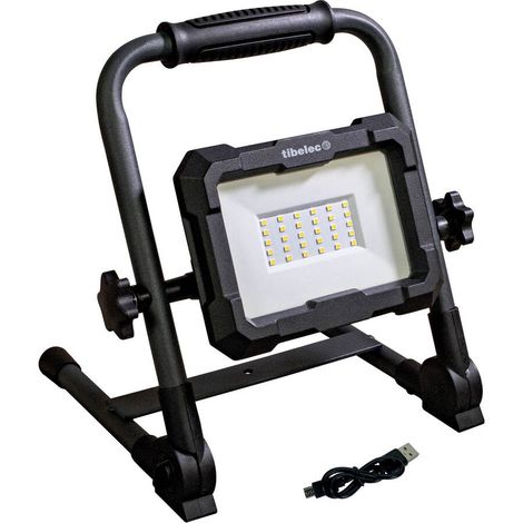 Projecteur LED de chantier rechargeable USB pliable 30W, 2700 lm, IP54, IK07, 4000K, power bank garantie 3 ans - Tibelec (1/5)