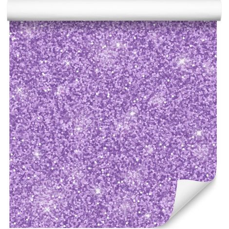Carta da parati con glitter color lavanda e viola per soggiorno e camera da letto, 50x1000 cm. (1/5)