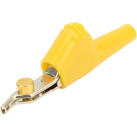Pince crocodile jaune pour télécommunications avec pointe aiguille, ouverture 25 mm, sans dénudage de fil - Réf. J.60043