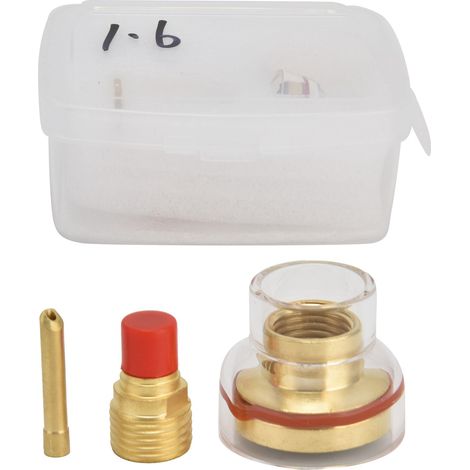 Buse en verre pour pistolet de soudage argon, kit de torche TIG durable compatible WP‑9/20, accessoire résistant pour soudage à l'arc. (1/5)