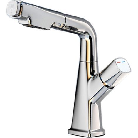 Kitchen sink faucet, pull-out spray head with two spray modes, silver (1/5)