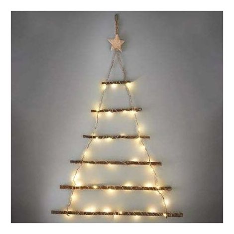 Ersandy – Mur de brindilles allumées pour décoration sapin de Noël – 90 cm avec guirlande lumineuse 40 LED – Décoration murale minimaliste