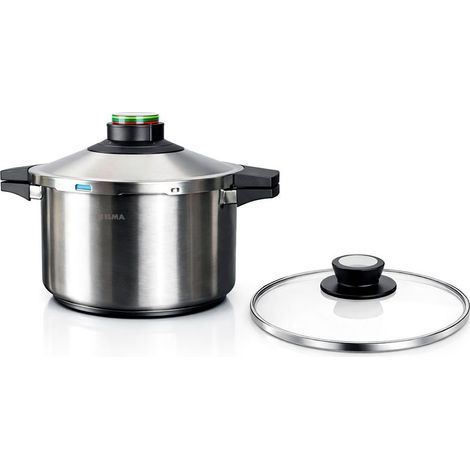 Olla a presión prêst 6 l acero inoxidable 18/10, incluye tapa de cristal, ø24 cm
