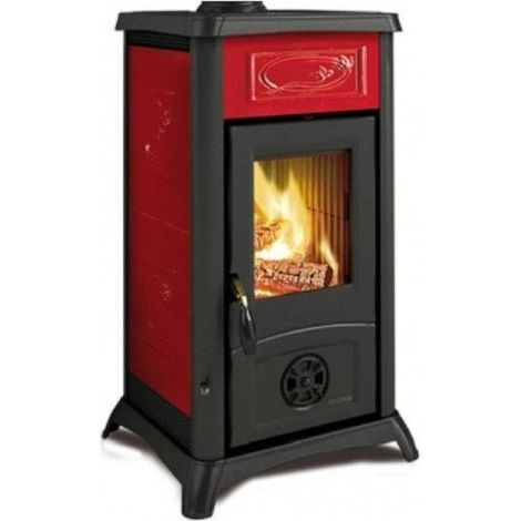 Estufa de leña Gemma Elegance Bordeaux – 6,0 kW – La Nordica – Diseño refinado para ambientes modernos (1/2)