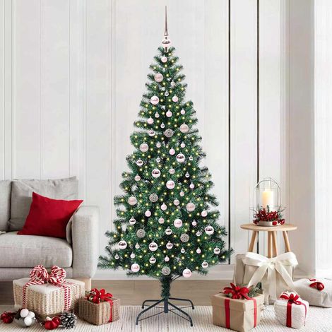 Künstlicher vorbeleuchteter Weihnachtsbaum Grün 210 cm