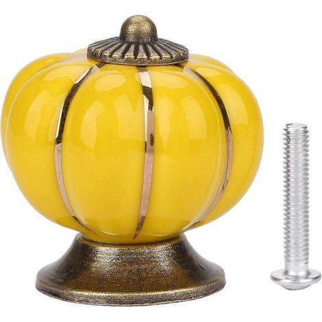 1 Poignée en céramique forme citrouille,alliage de zinc,diamètre 40mm,pour armoire et tiroir,chambre d'enfant (1/4)