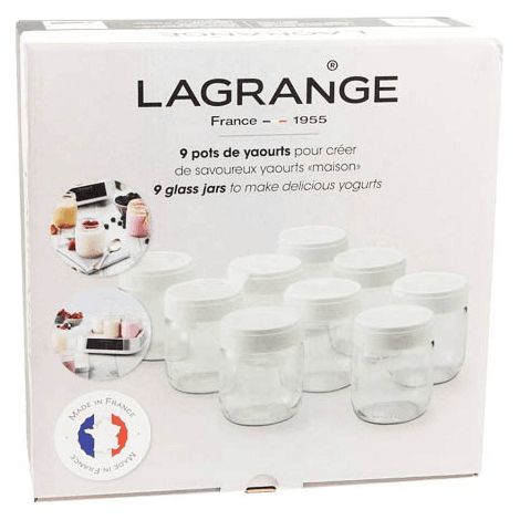 LOT DE 9 POTS POUR YAOURTIERE V2 POUR PETIT ELECTROMENAGER LAGRANGE - 430301 (1/2)