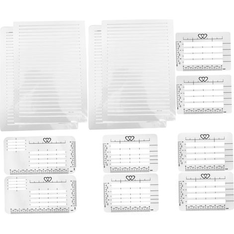 Lot de 12 Gabarits De Lettrage en Plastique, Règle à Position Fixe, Pochoirs Multifonctions pour Calligraphie Et Dessin, Format A4, pour École Et Correspondance Professionnelle (1/5)