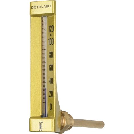 Thermomètre industriel équerre - 15x21 - Grand modèle 150mm Sonde long 100mm - 0 à 120°C