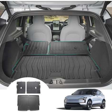 Lot de 3 tapis de coffre compatibles avec EX30 2024 2025 2026 - Tapis de coffre + tapis de protection de siège arrière - Facile à plier - Bac de coffre toutes saisons - Accessoire EX30 (1/5)