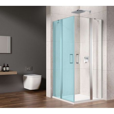 Gelco Loro - Puerta de ducha de 90 cm, cristal transparente/cromo GN4890 (1/5)